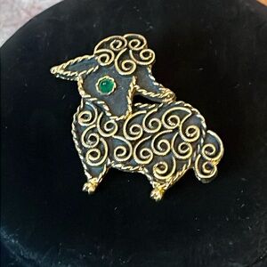 Emmons Brooch Sweet Little Lamb Gold-tone Enamel